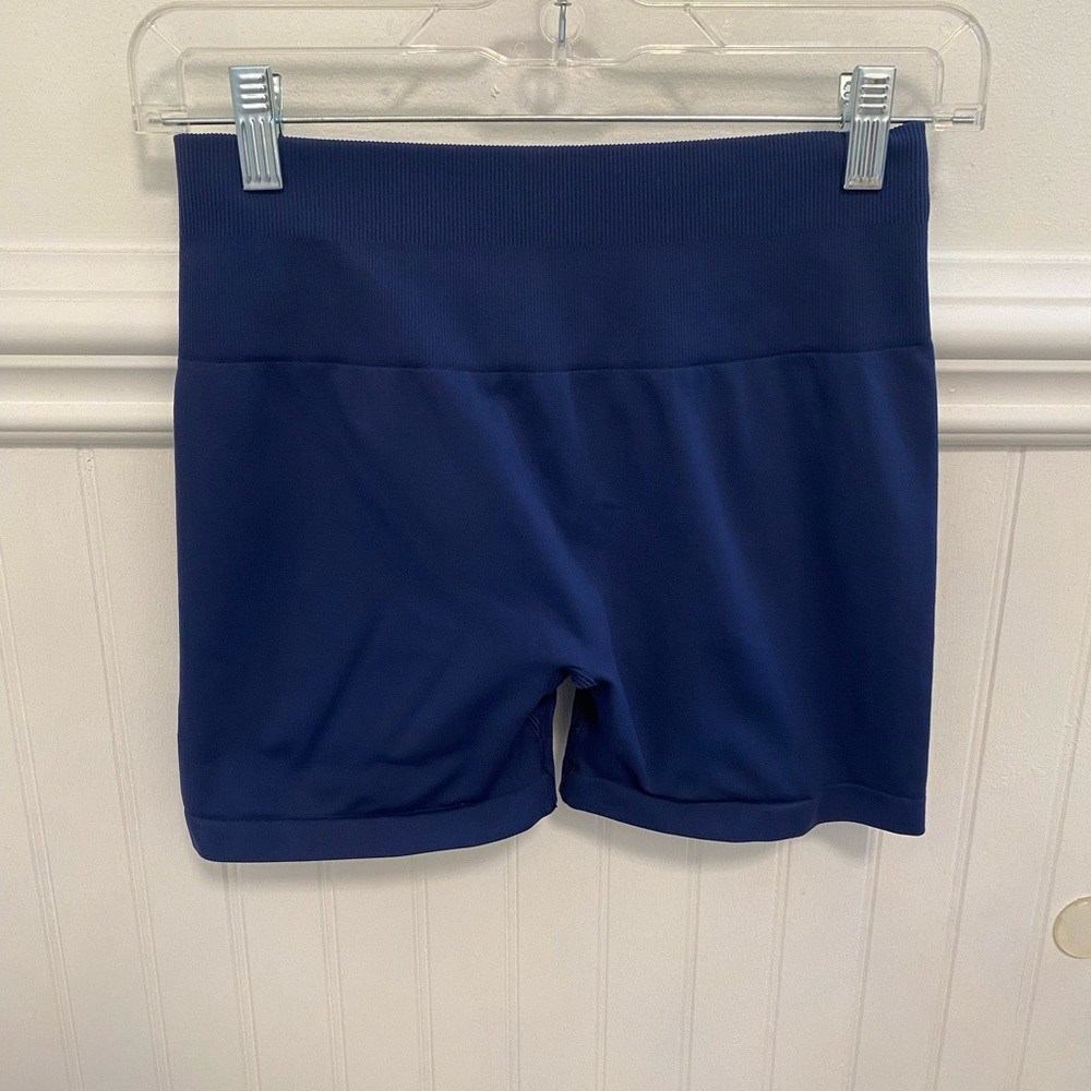 Blue High Waist Stretch Bike Shorts